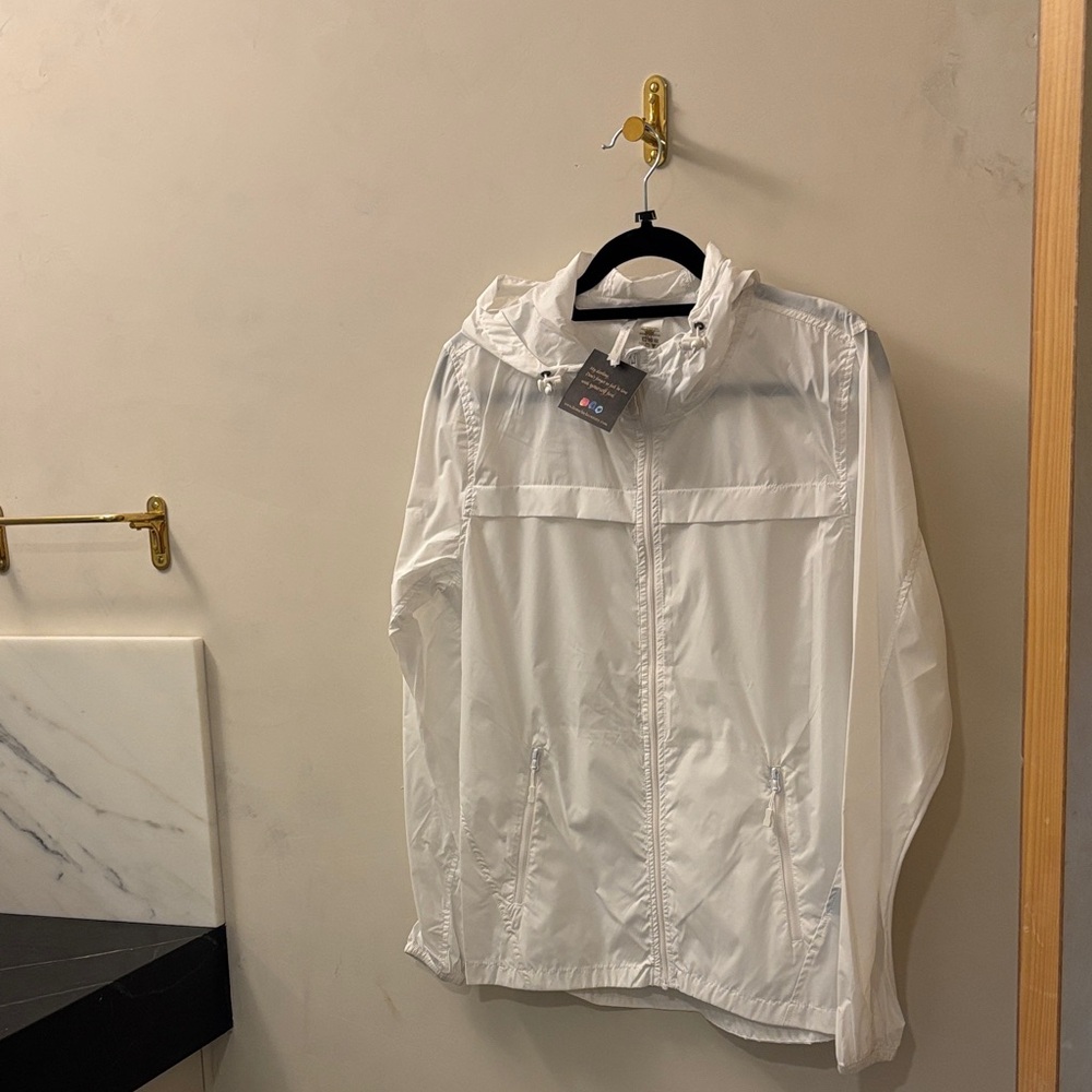 Woman's White Windbreaker Jacket